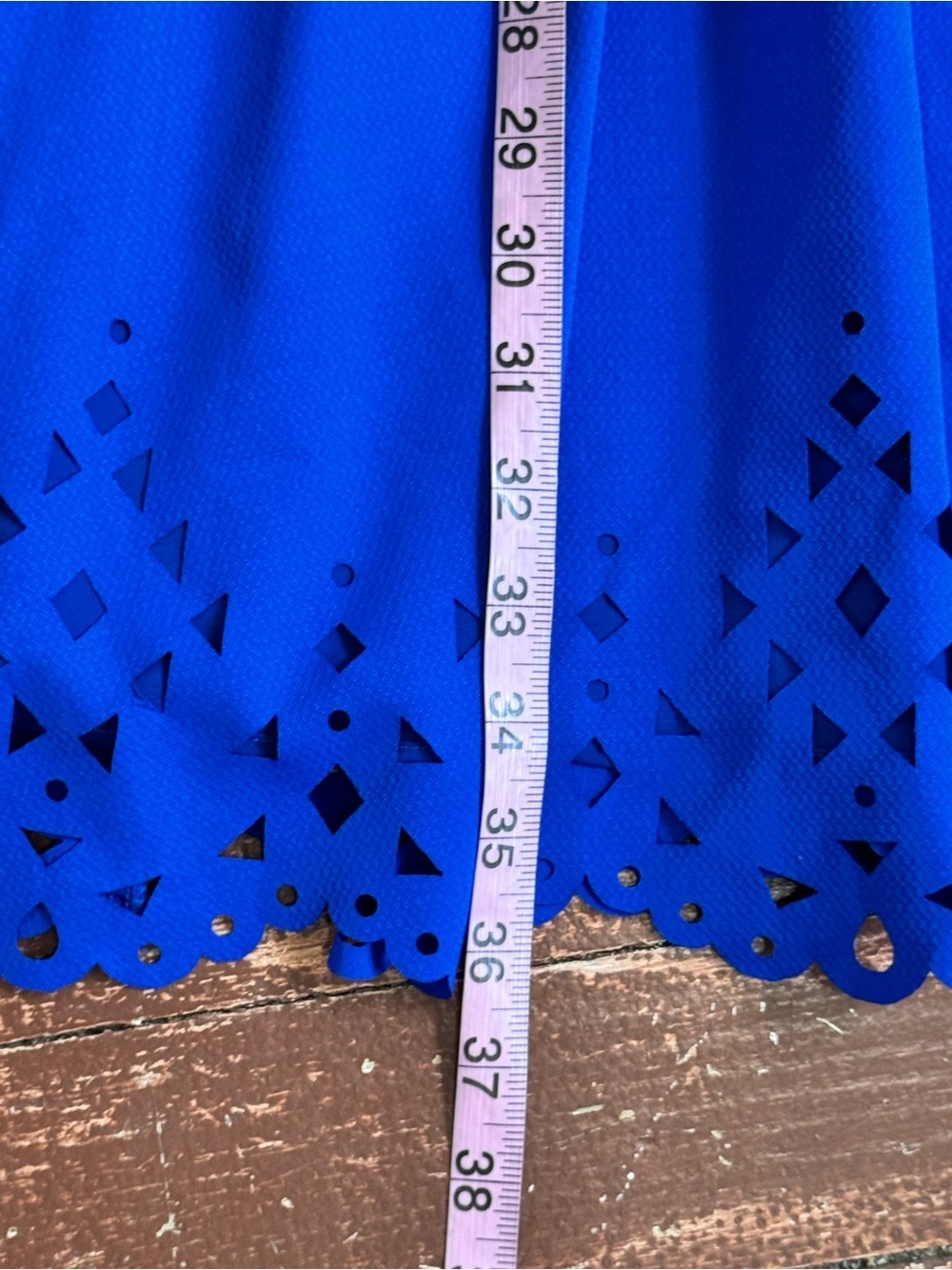 Brixon Ivy Royal Blue Fit & Flare Dress Size 0 Laser Cut Scallop Hem - Picture 7 of 11